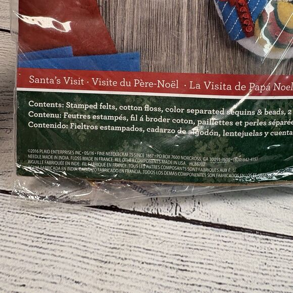 Bucilla Santas Visit Toys Puppy Dog Christmas Eve Felt Stocking Kit 86702 New - Picture 3 of 4